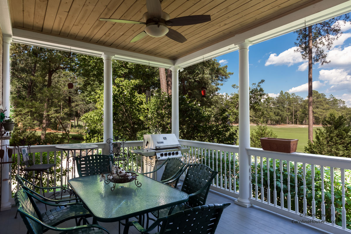 Covered Patio with a View of Golf Course - Professionally crafted real estate photography by CarolinaHousePix.com in Columbia SC